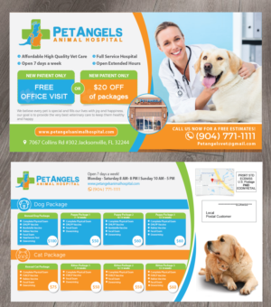 Postcard Design by alex989 for Pet Angels Animal Hospitals | Design: #19240533