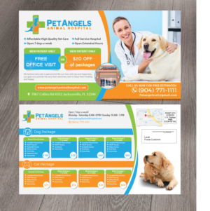 Postcard Design by alex989 for Pet Angels Animal Hospitals | Design: #19242718