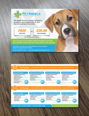 Pet Angels Animal Hospital Postcard Design | Postcard Design by Alexandar