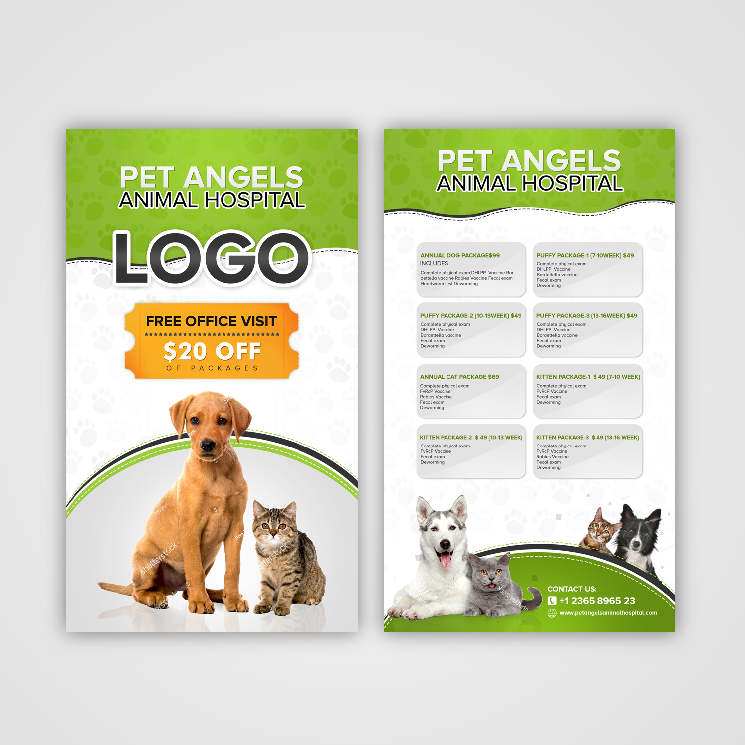 Postcard Design by creative.bugs for Pet Angels Animal Hospitals | Design #19157544
