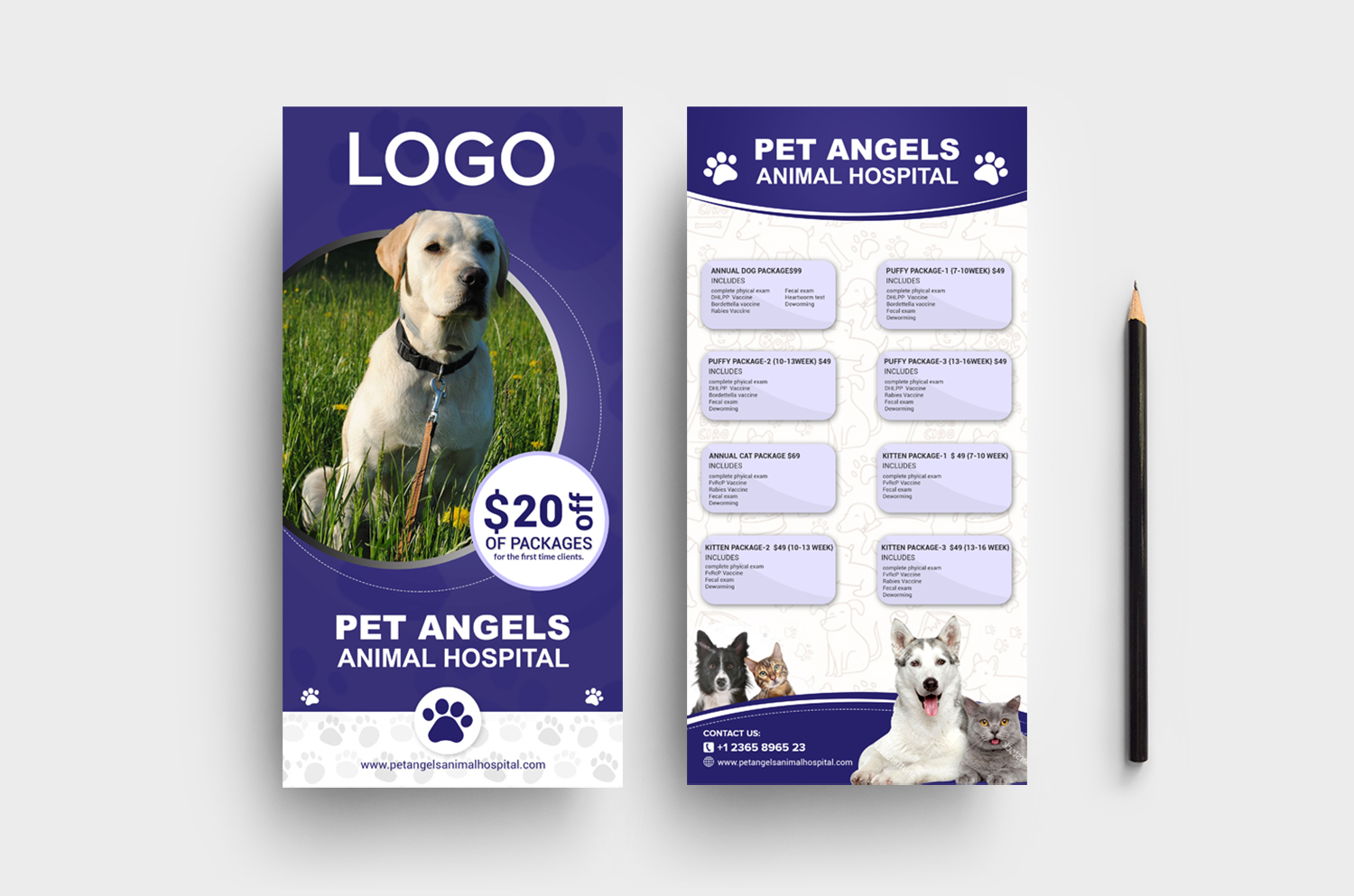 Postcard Design by creative.bugs for Pet Angels Animal Hospitals | Design #19157637