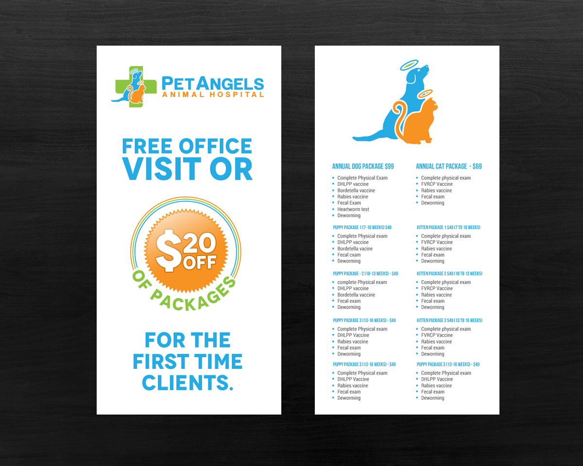 Postcard Design by chandrayaan.creative for Pet Angels Animal Hospitals | Design #19149420