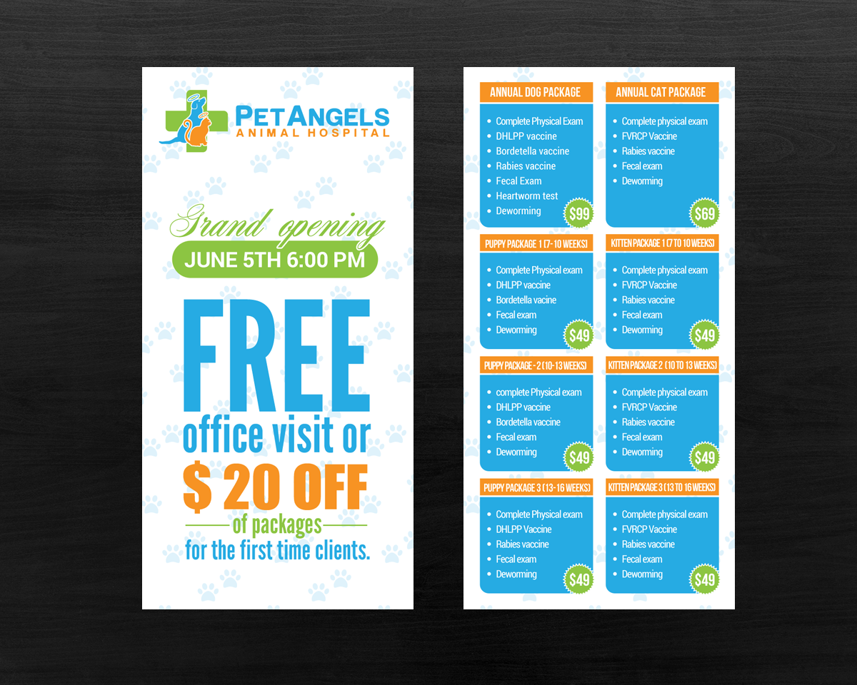 Postcard Design by chandrayaan.creative for Pet Angels Animal Hospitals | Design #19156745