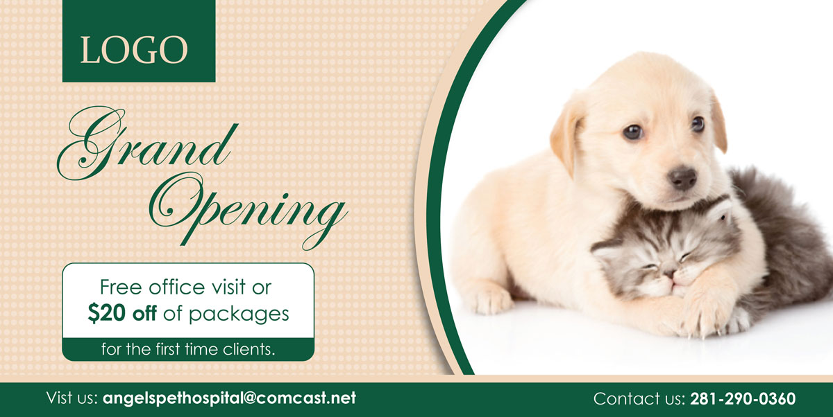 Postkarten-Design von D Creative für Pet Angels Animal Hospitals | Design #19190052