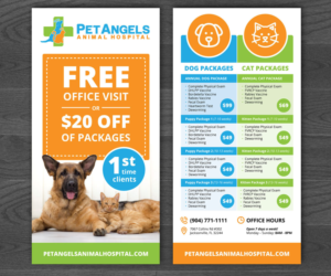 Pet Angels Animal Hospital Postcard Design | Postcard Design by elenaivanova