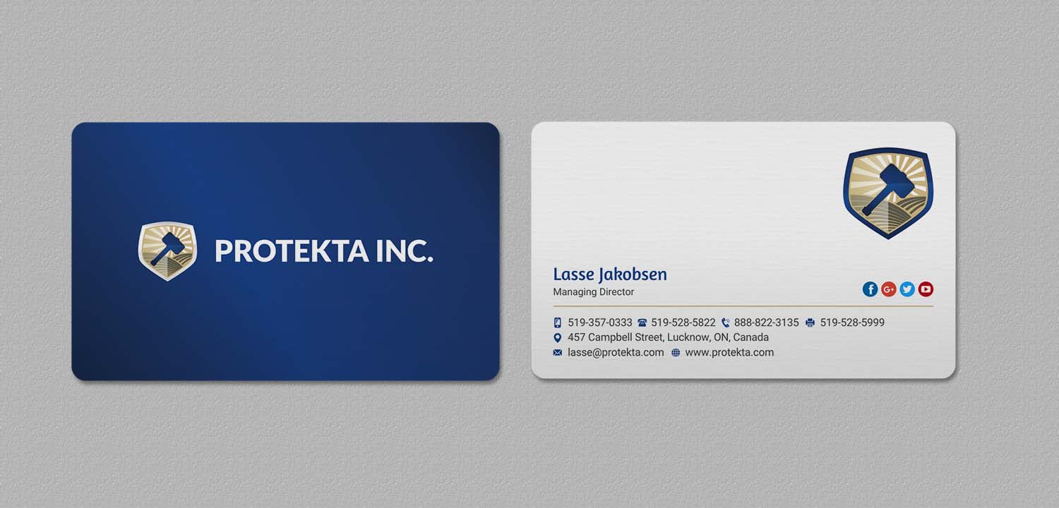 Business Card Design by INDIAN_Ashok for Protekta Inc. | Design #19164461