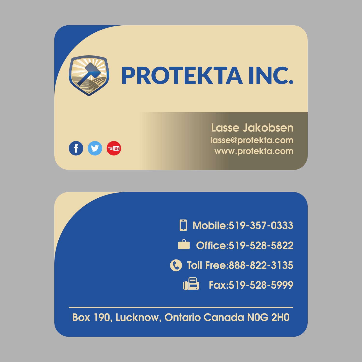 Business Card Design by JB Graphic Design for Protekta Inc. | Design #19166839