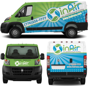 Heating, Cooling, Plumbing. 770.233.7777 www.inairUSA.com | Design de Covering de Véhicule par The Faisal
