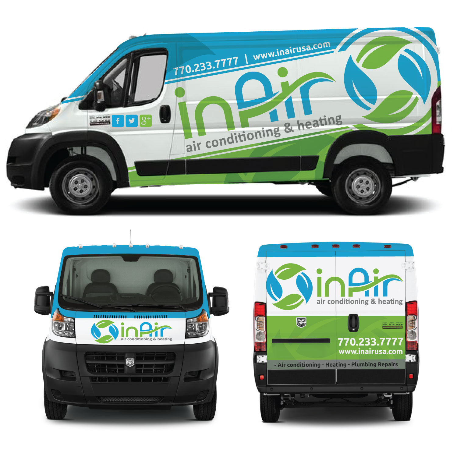 Car Wrap Design by Yoga Tri for inAir Heating & Air, LLC | Design #19238449