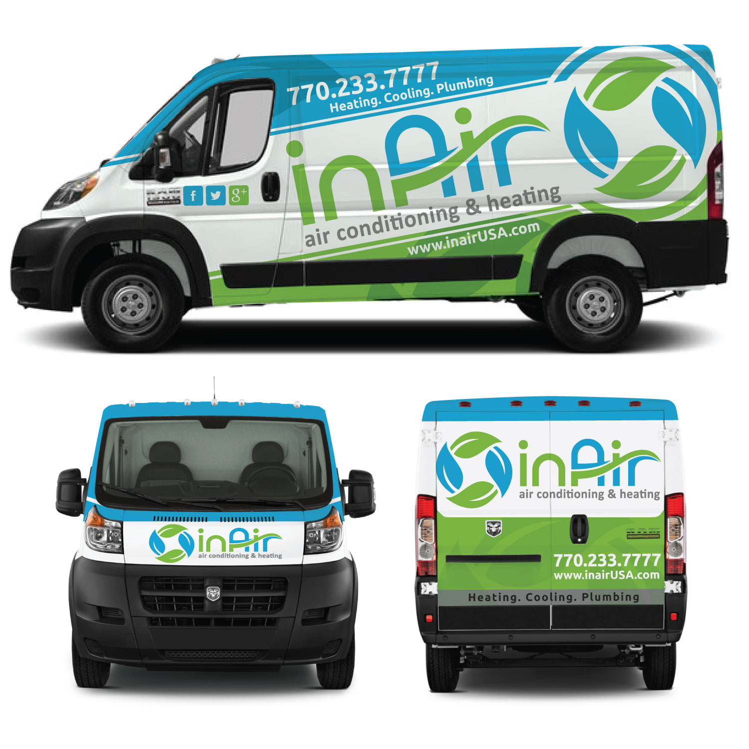 Car Wrap Design by Yoga Tri for inAir Heating & Air, LLC | Design #19269300