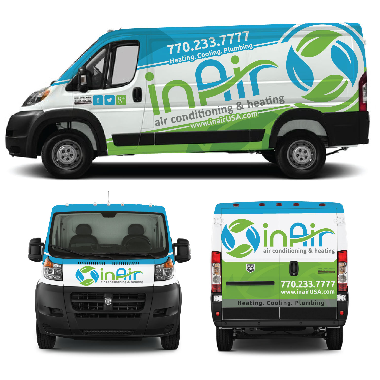 Car Wrap Design by Yoga Tri for inAir Heating & Air, LLC | Design #19269324