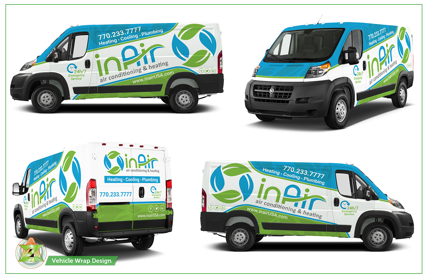 Car Wrap Design by Azhoeck for inAir Heating & Air, LLC | Design #19269452