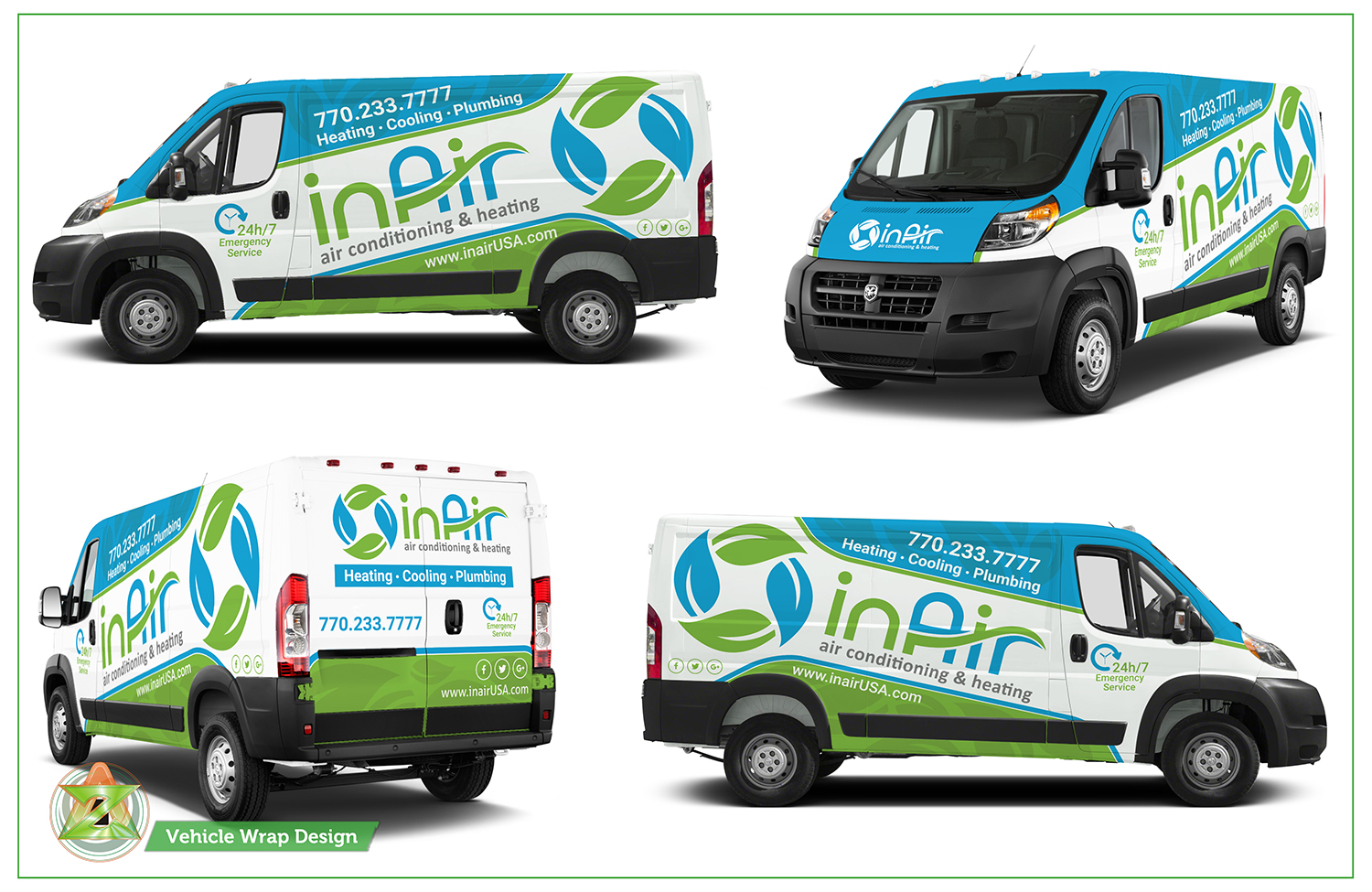 Car Wrap Design by Azhoeck for inAir Heating & Air, LLC | Design: #19279852