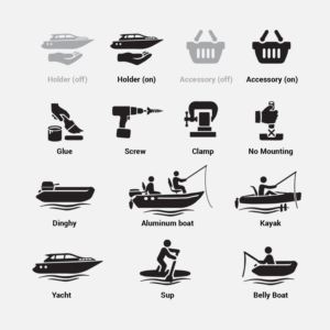 Title picture Layout to present boat Items with icons for an online shop  | Icon Design by luutrongtin89