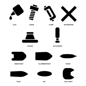 Title picture Layout to present boat Items with icons for an online shop  | Icon Design by Abiyoso28