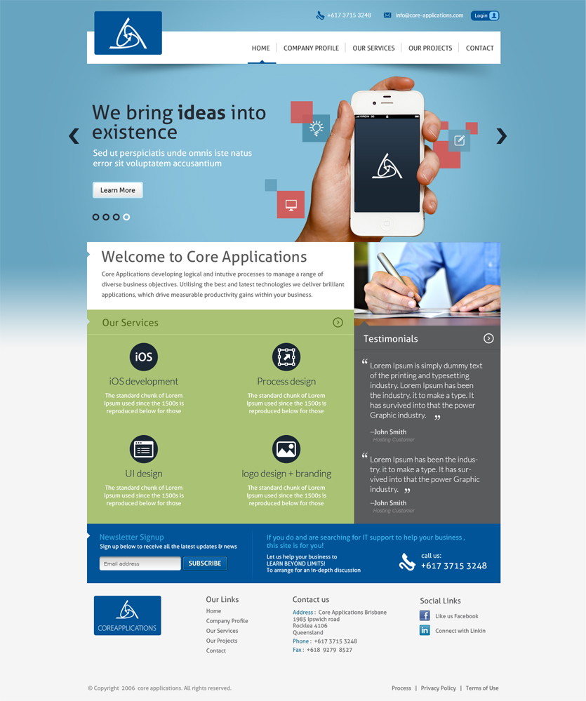 Web Design by looptriks for Core Applications | Design #2877985
