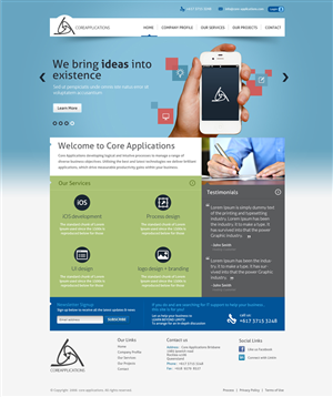 Web Design by looptriks for Core Applications | Design #3063336