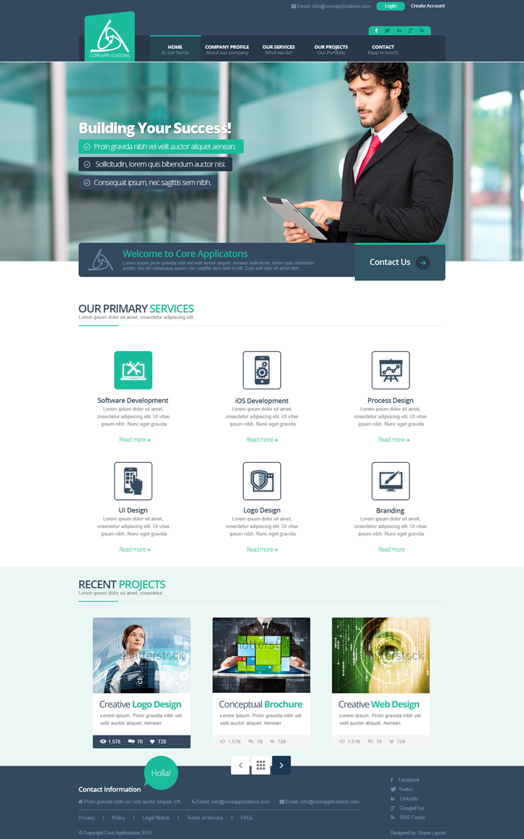 Diseño Web por SuperLayout para Core Applications | Diseño #2877631