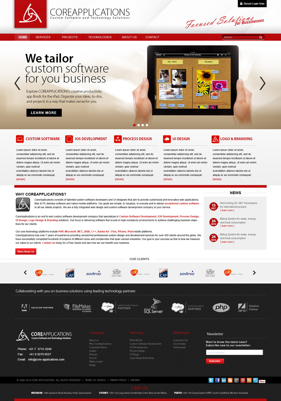 Web Design by NABS DESIGN for Core Applications | Design #2897447