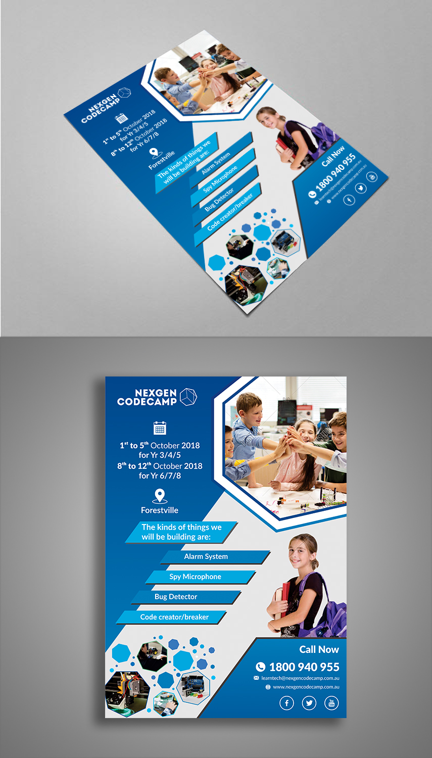 Diseño de Flyer por ecorokerz para Nexgen Codecamp Pty Ltd | Diseño #19198220