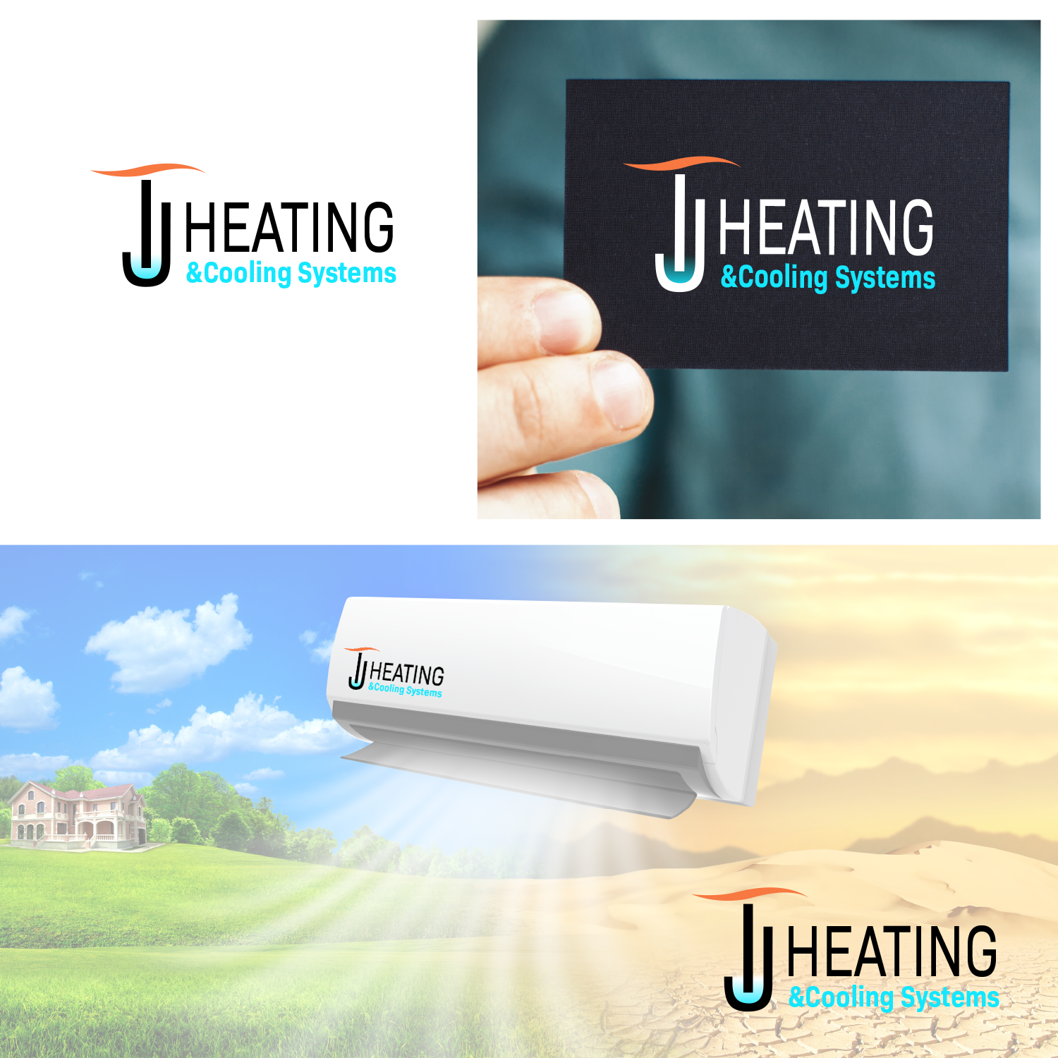 Logo Design by 99Rainbows for T J Heating And Cooling Solutions | Design #19201087