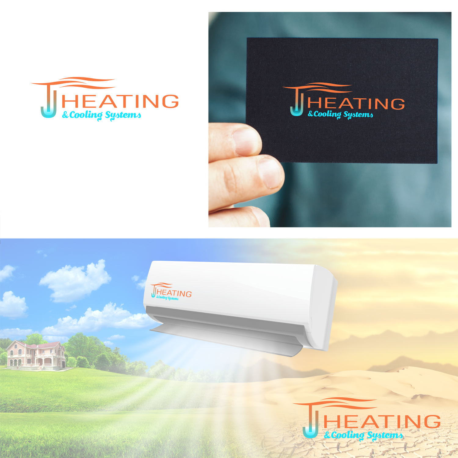 Logo Design by 99Rainbows for T J Heating And Cooling Solutions | Design #19201091