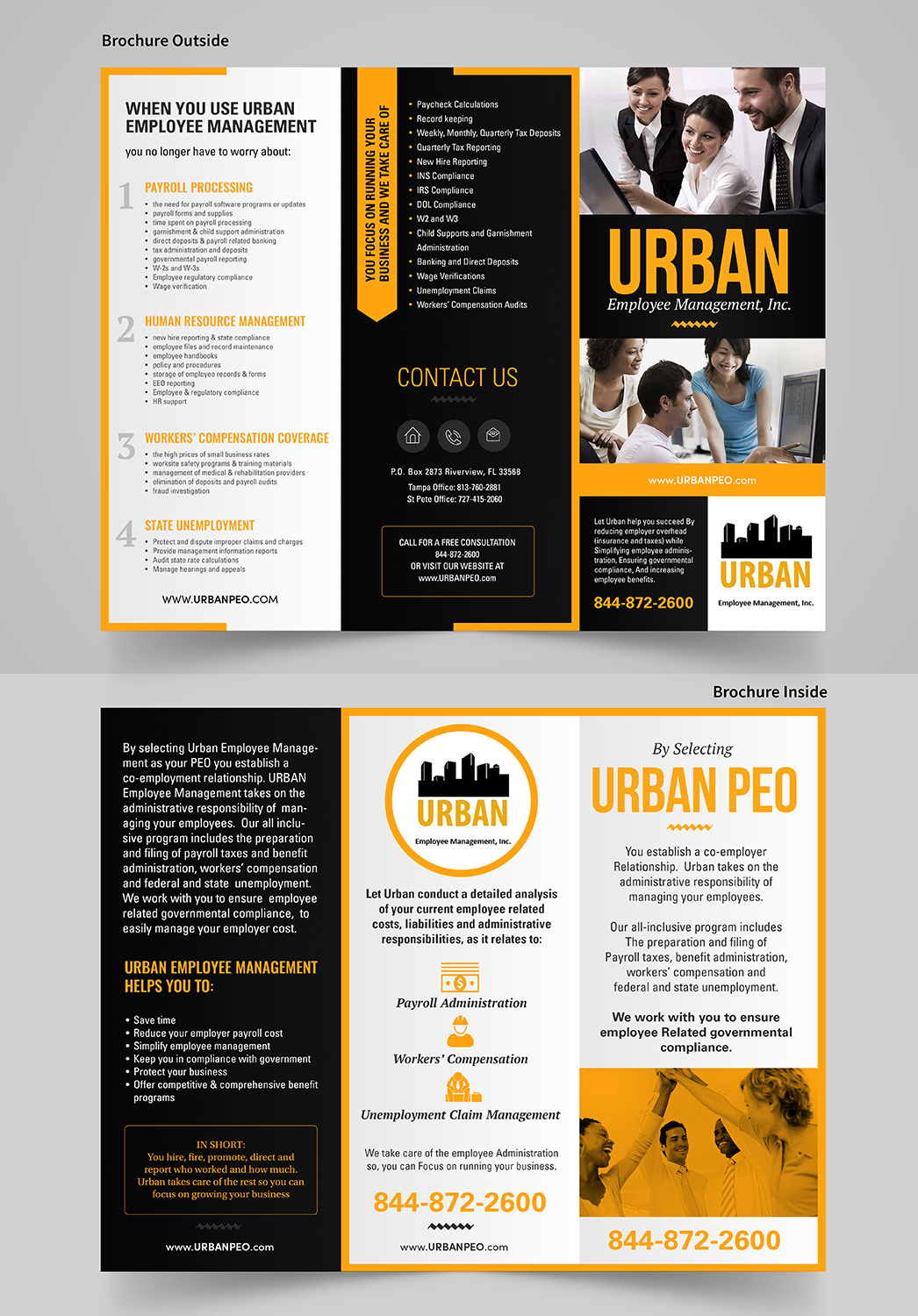 Brochure Design by SAI DESIGNS for Urban Employee Management | Design #19188133