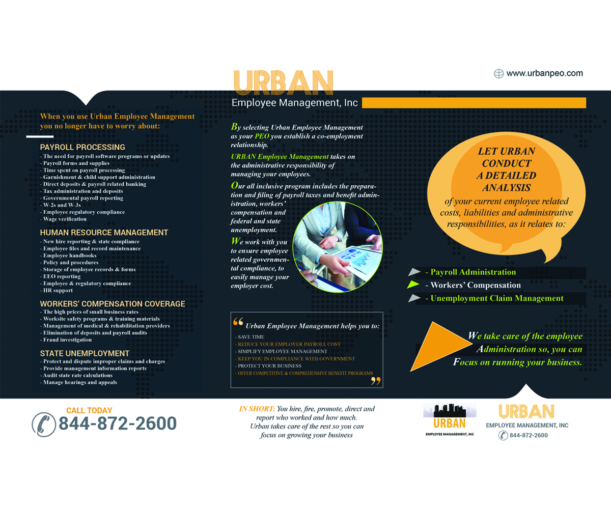 Brochure Design by nadbook2323 for Urban Employee Management | Design #19184806