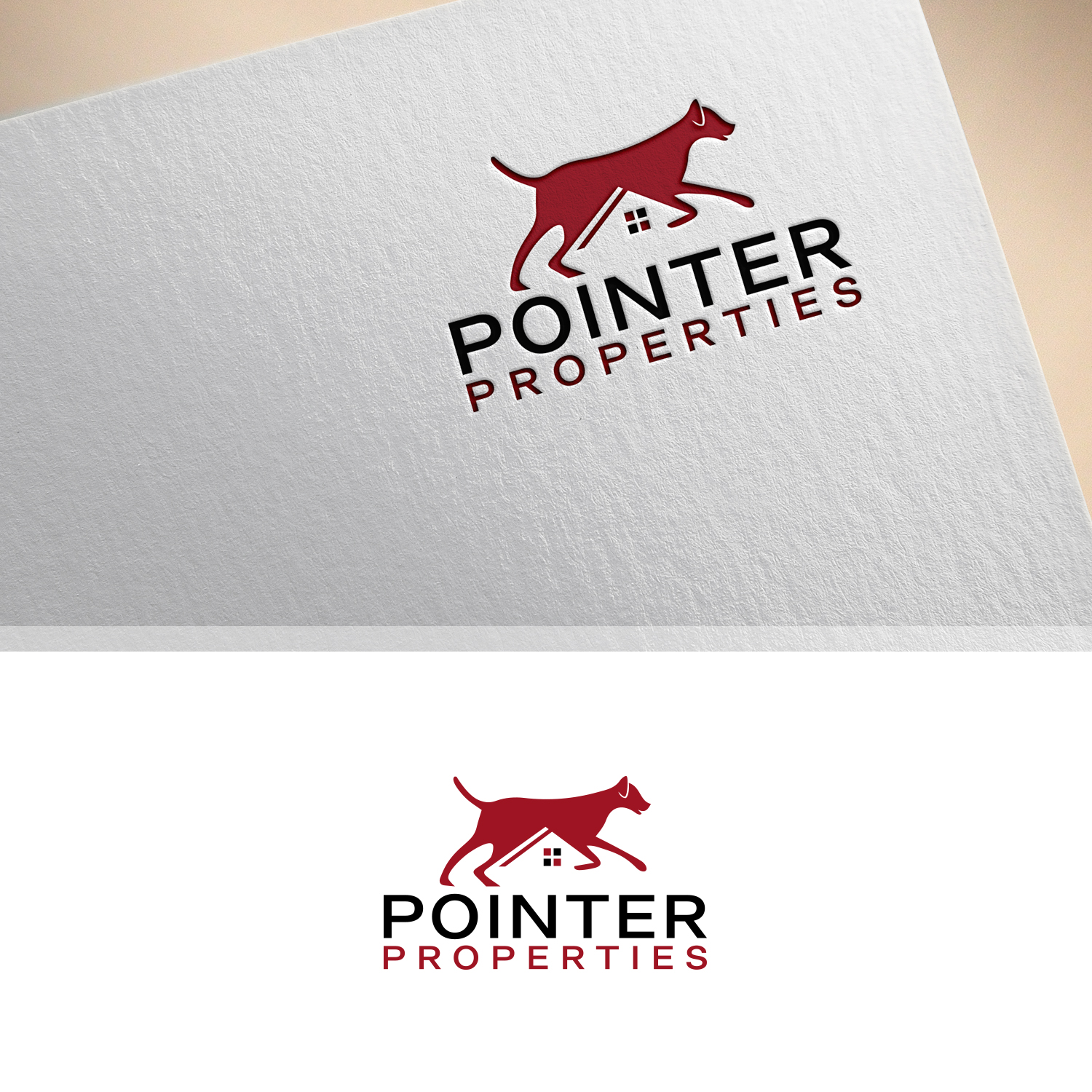 Elegant, Traditional, Real Estate Logo Design for Pointer Properties by