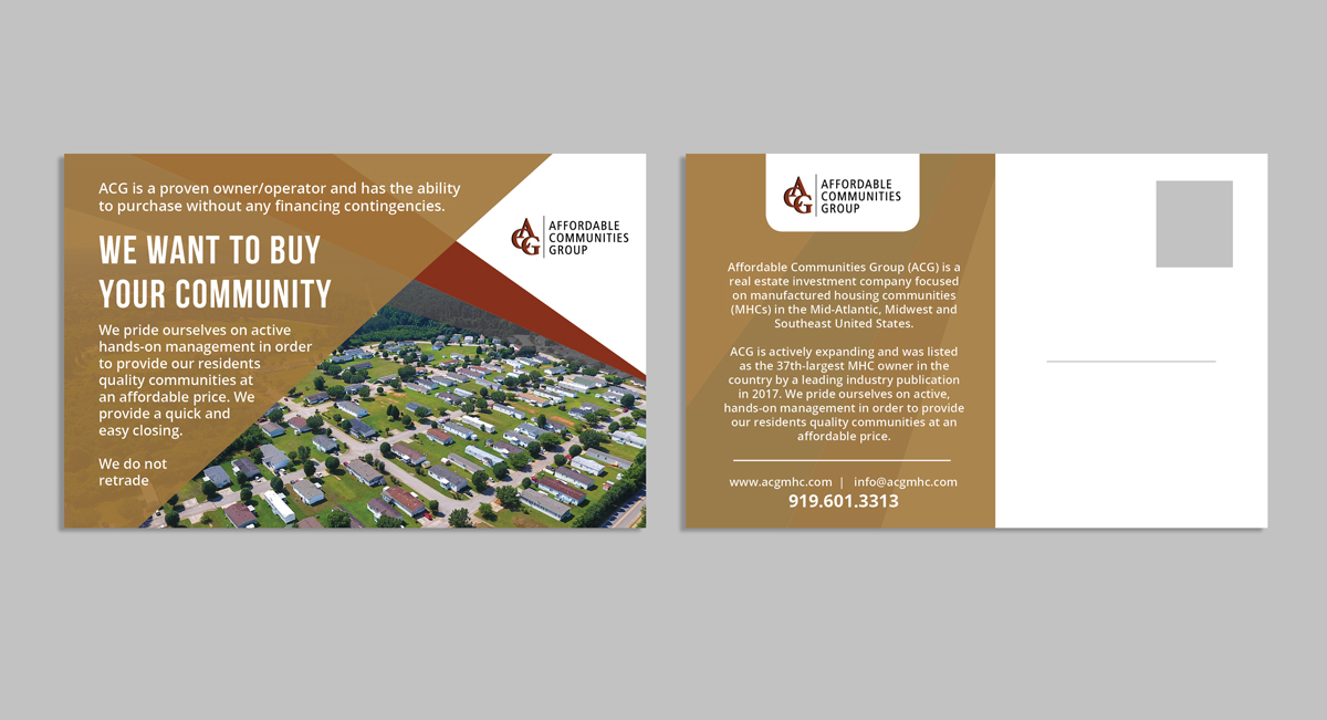 Postcard Design by AbyJohns for Affordable Communities Group | Design #19242697