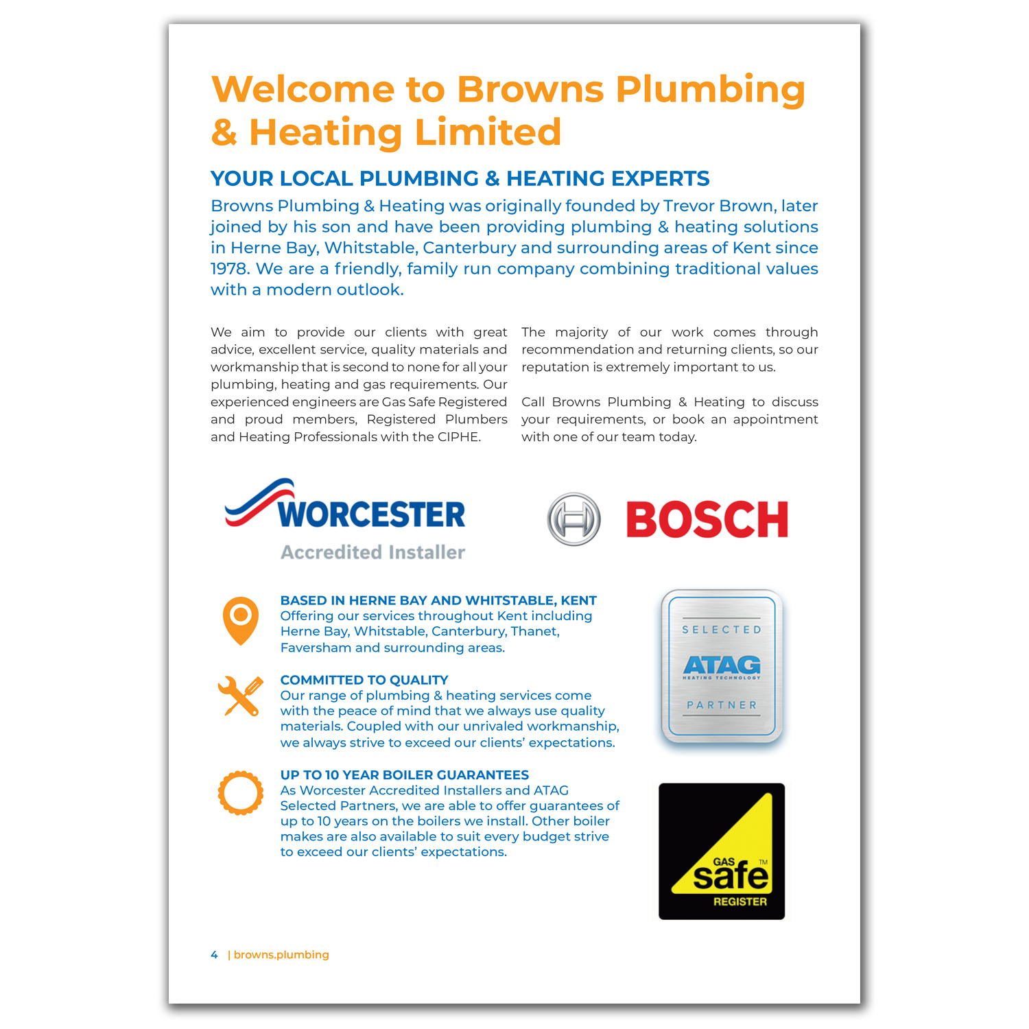 Brochure Design by Creative_Sinapsi for Browns Plumbing & Heating Limited | Design #19246895
