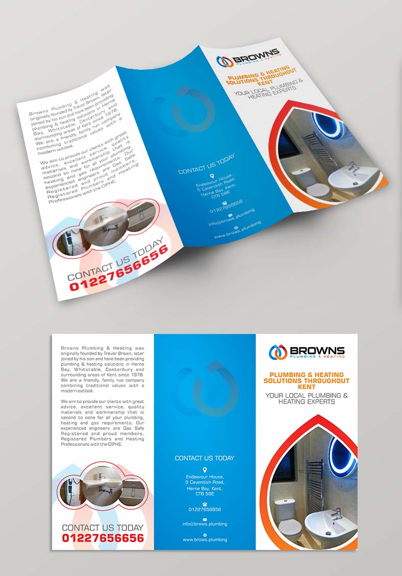 Brochure Design by aspiremedia for Browns Plumbing & Heating Limited | Design #19204366