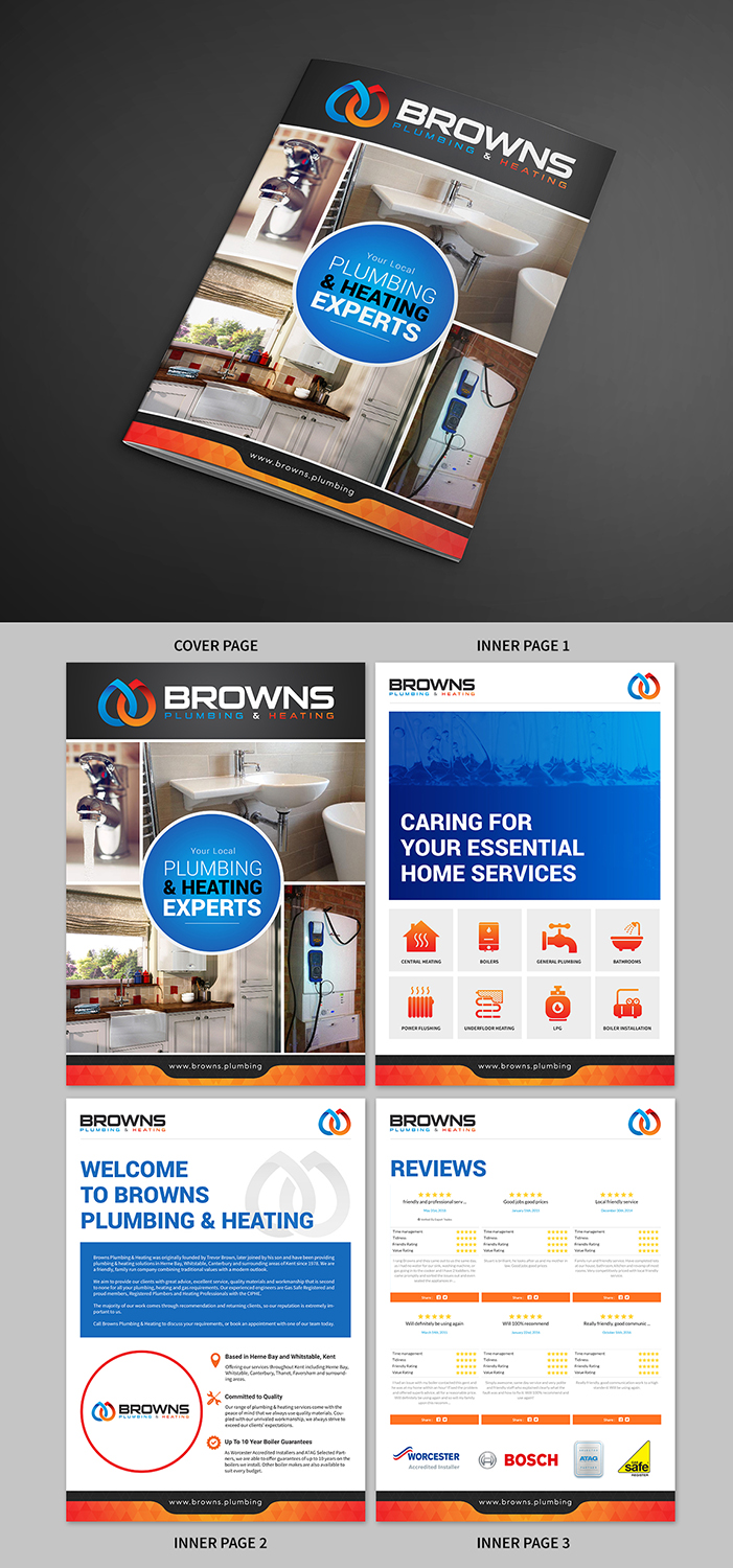 Brochure Design by SAI DESIGNS for Browns Plumbing & Heating Limited | Design #19229744