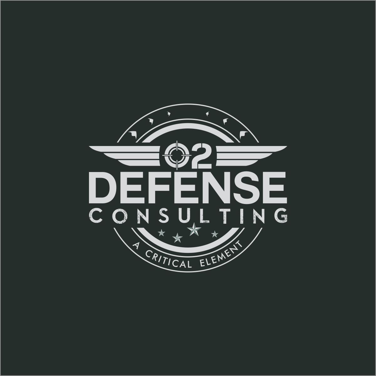 Serious Masculine Defense Contracting Logo Design For O2 Defense 