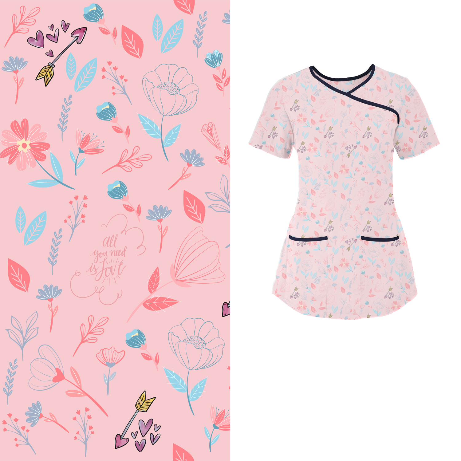 T-shirt Design by Iva Almeida for Lydia's Uniforms | Design #19212029