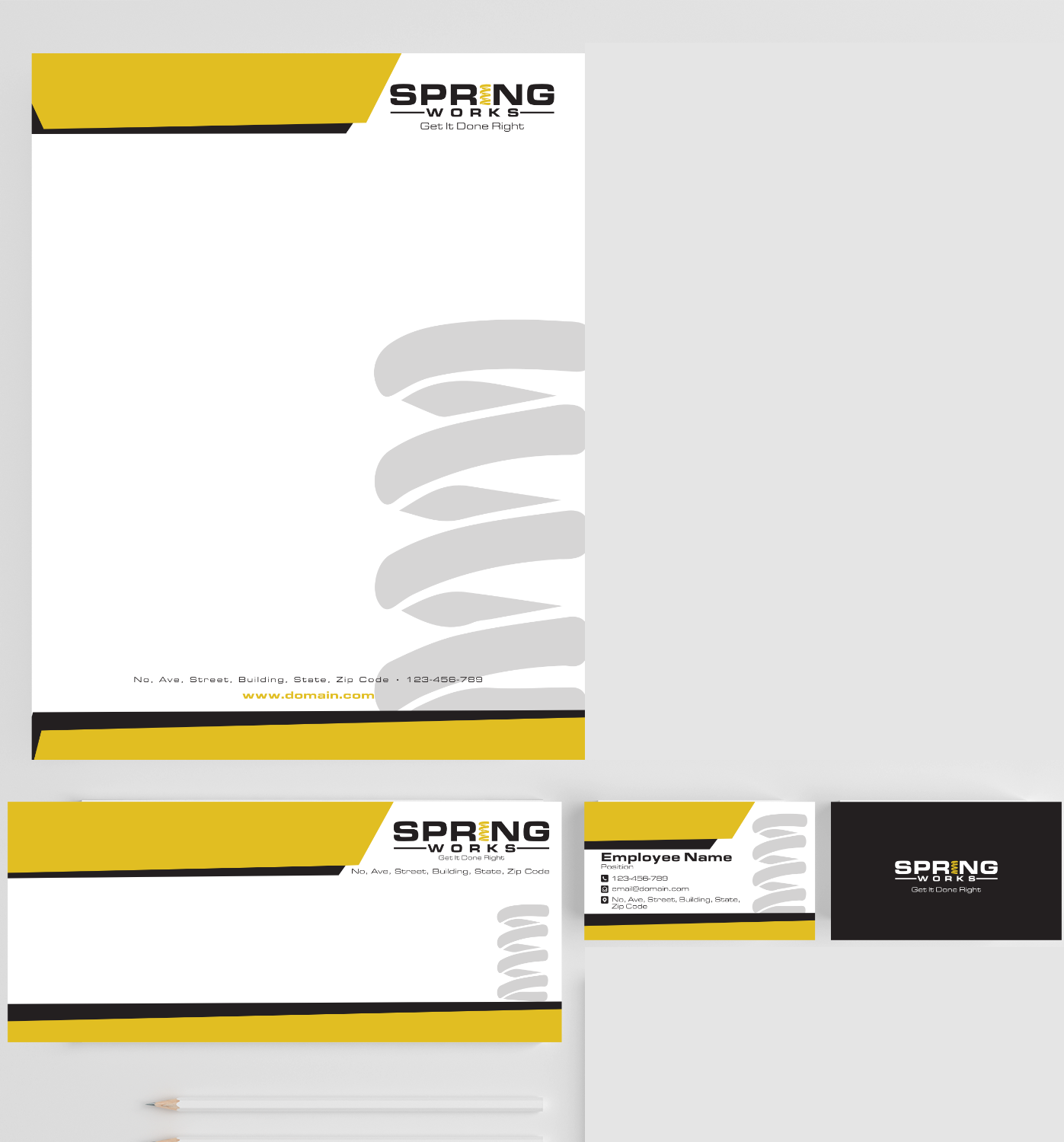 Stationery Design by Mike Rosales (@mrdzyn) for Spring Works Inc | Design #19225066