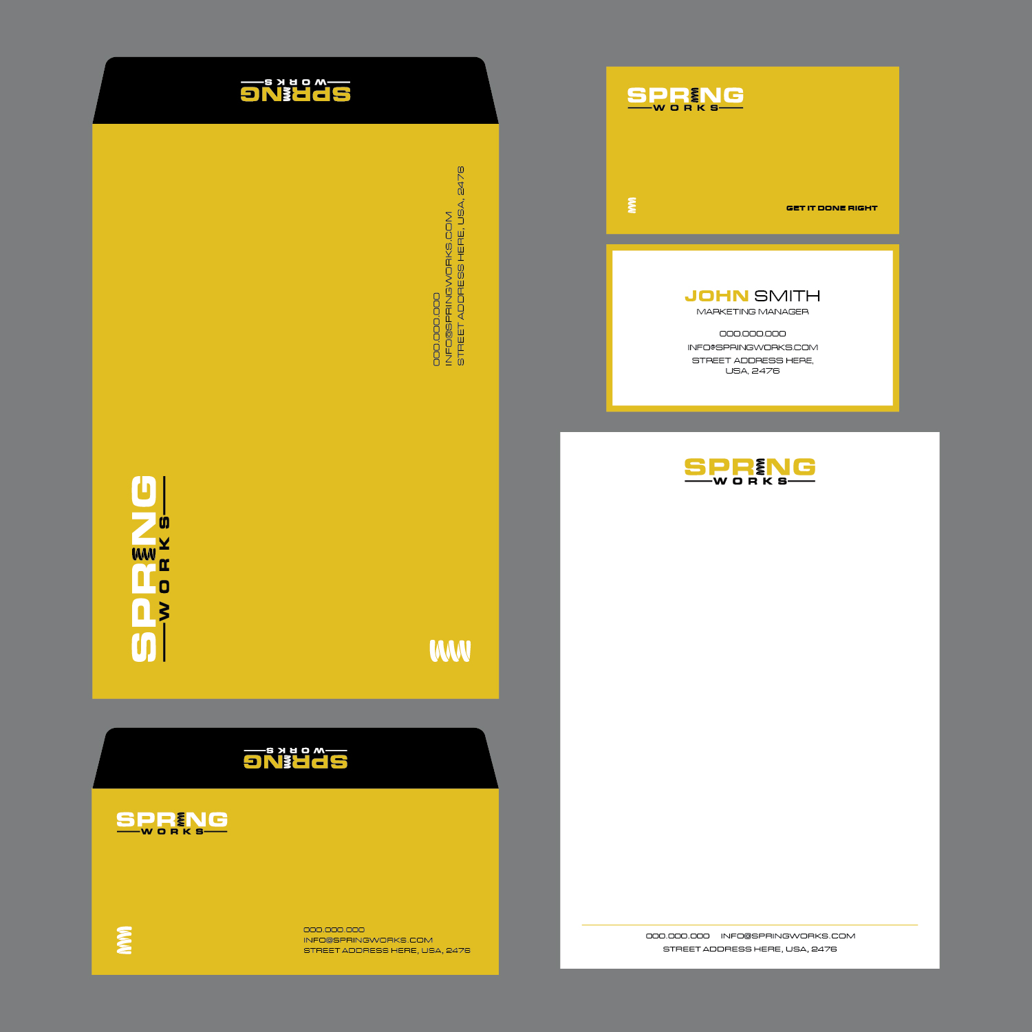 Stationery Design by Maxo-Biz for Spring Works Inc | Design #19201279