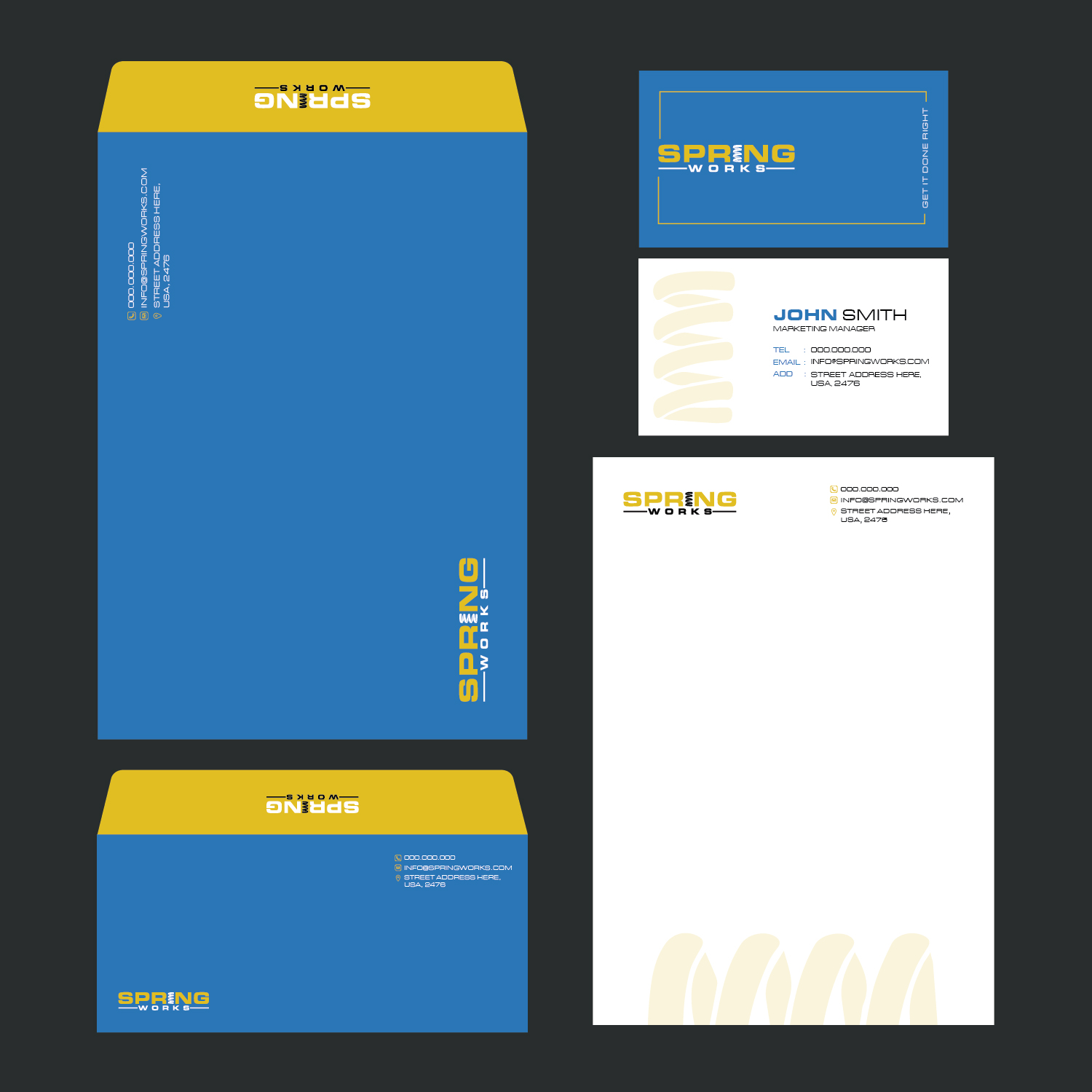 Stationery Design by Maxo-Biz for Spring Works Inc | Design #19201280