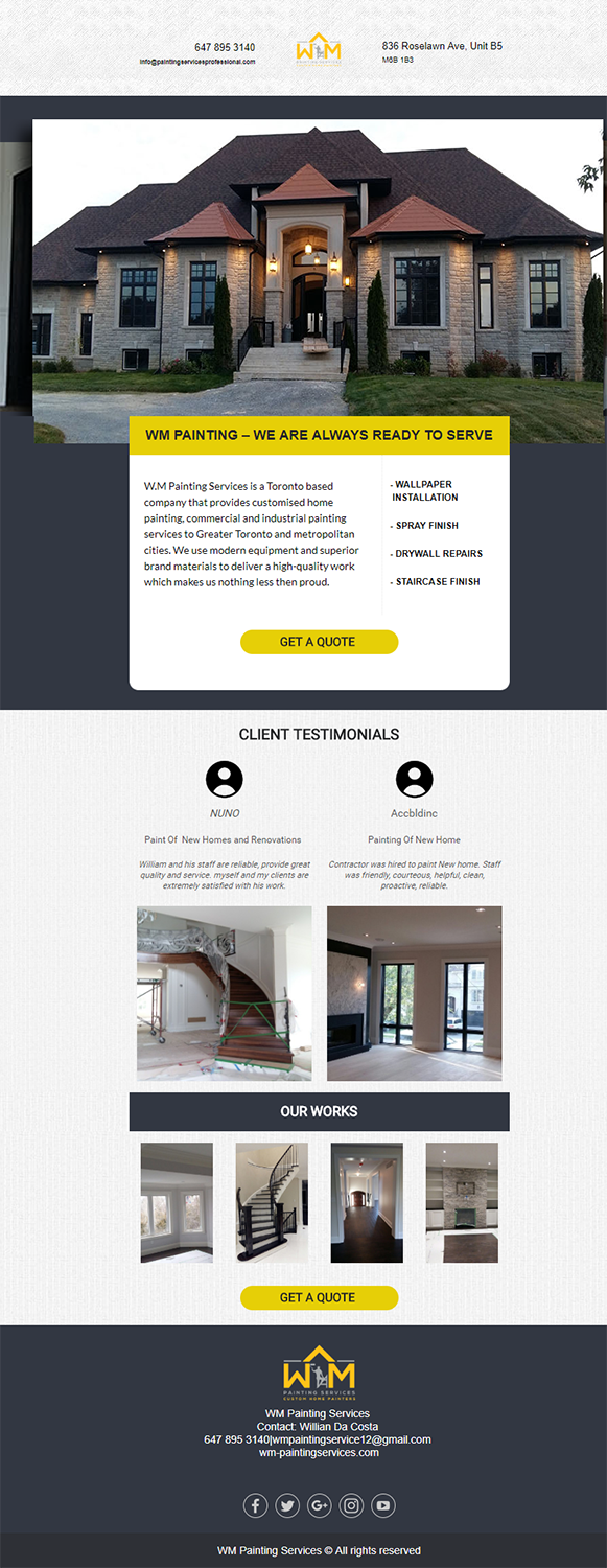Email Marketing Design by Kristina Andonoff for WM Painting Services | Design #19213187