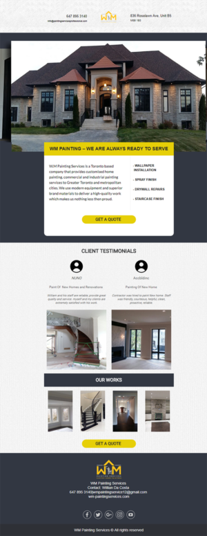 Email Marketing Design by Kristina Andonoff for WM Painting Services | Design: #19213187