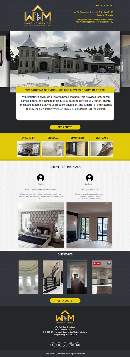 Email Marketing Design by Kristina Andonoff for WM Painting Services | Design #19227138
