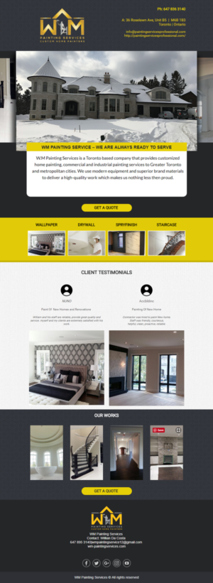 Email Marketing Design by Kristina Andonoff for WM Painting Services | Design: #19227138