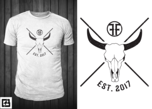 FarmFit design: Bull with horns outline with cross | T-Shirt-Design von Barney Stinson