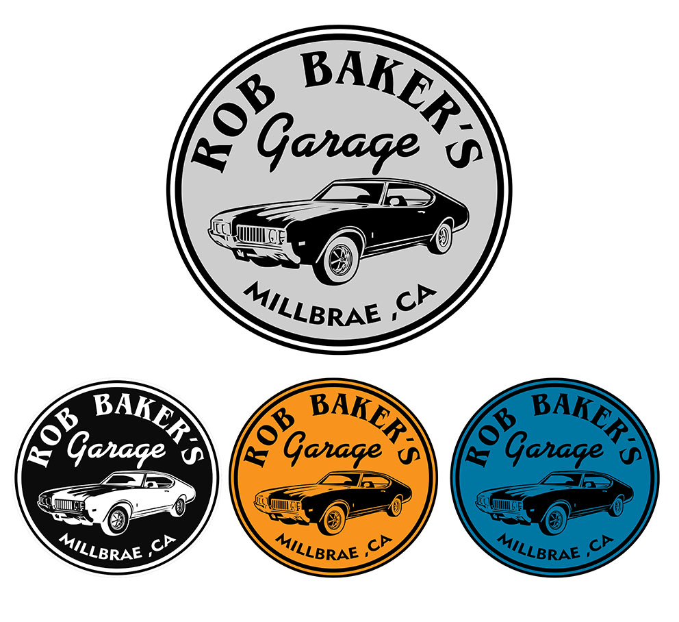 Bold, Playful Logo Design for Rob Baker's Garage Millbrae ,CA by