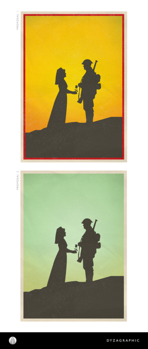1916 World War One Love story poster graphic-design | Diseño Gráfico por dyzagraphic