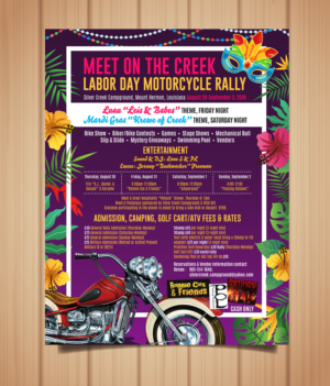 2018 Meet on the Creek Labor Day Motorcycle Rally | Diseño de Flyer por Pinky 
