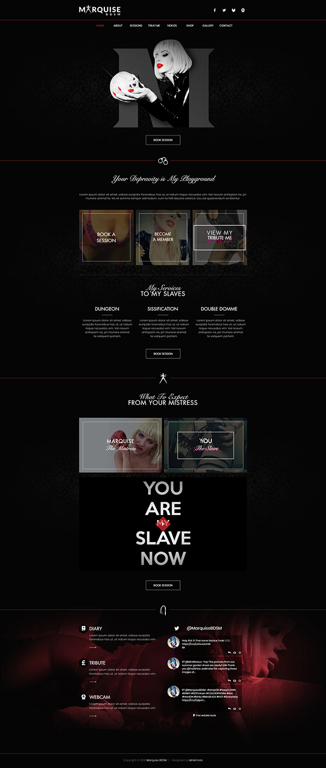 Web Design by Minkimoto for https://www.marquisebdsm.com/ | Design #19308025