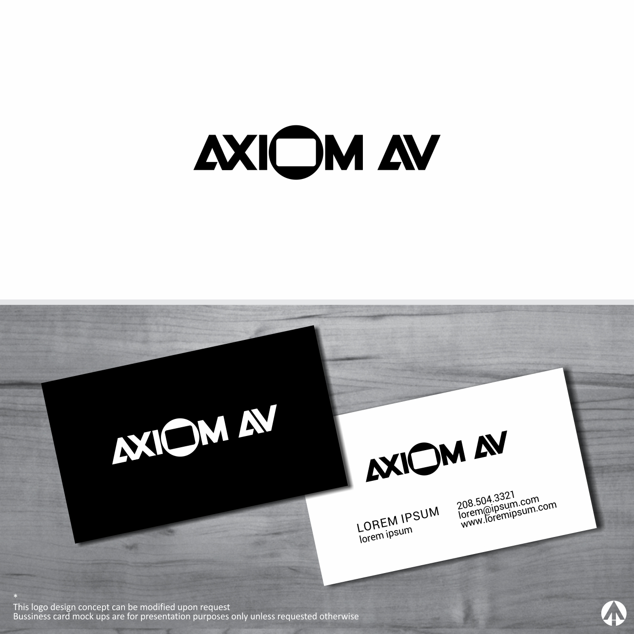 Diseño de Logo por MBARO para Axiom Audio Visual  | Diseño #19405364