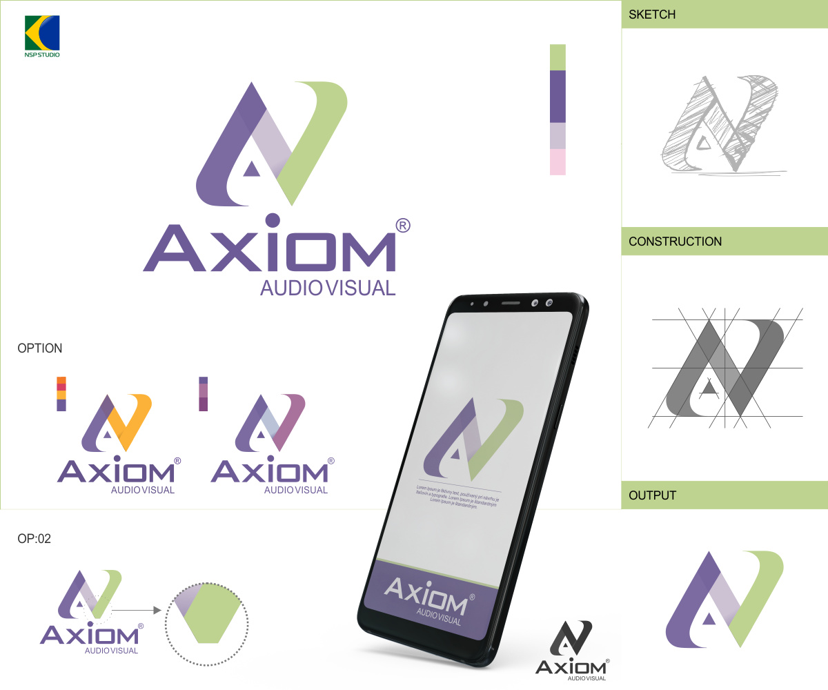 Logo Design by NSP Design for Axiom Audio Visual  | Design #19452108