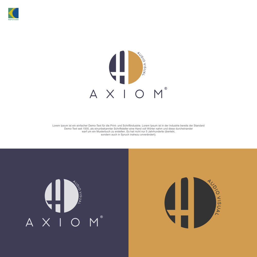 Logo Design by NSP Design for Axiom Audio Visual  | Design #19480720